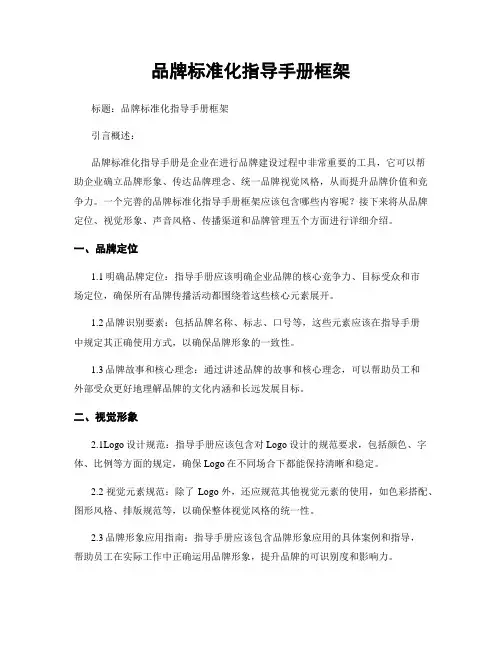 品牌标准化指导手册框架