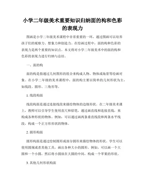 小学二年级美术重要知识归纳面的构和色彩的表现力