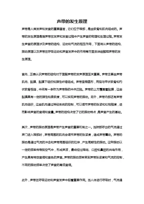 声带的发生原理