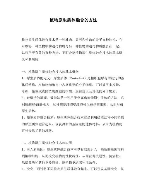 植物原生质体融合的方法