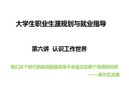 职业生涯规划第六讲(探索工作世界)精品文档