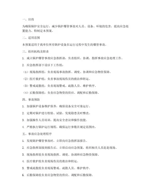 锅炉爆管事故预案