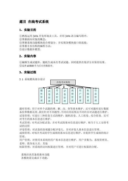 在线考试系统JAVA