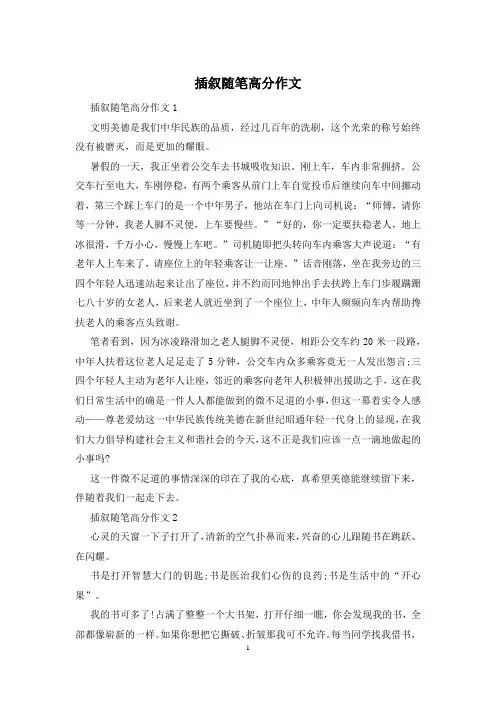 插叙随笔高分作文