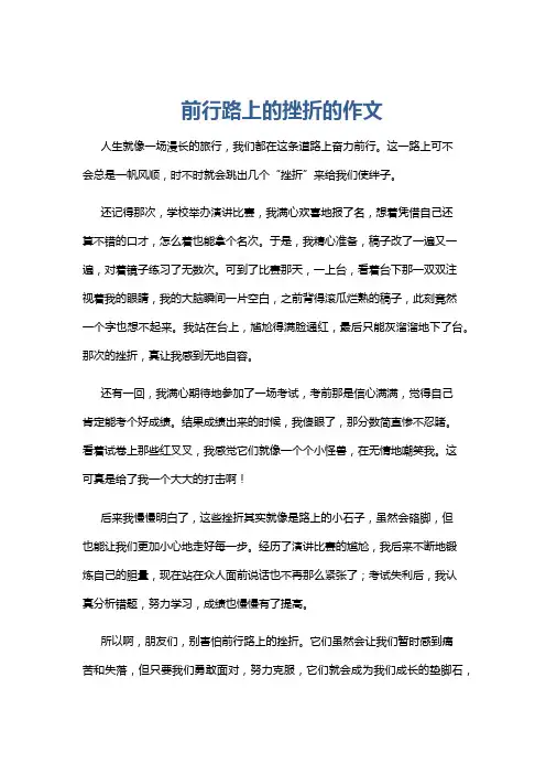 前行路上的挫折的作文