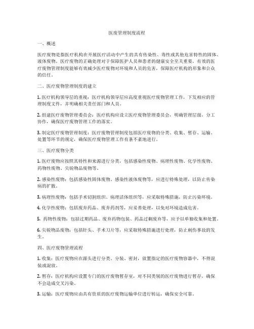医废管理制度流程