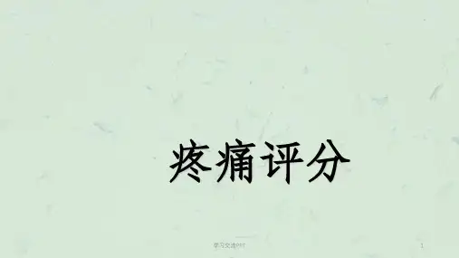 疼痛评分课件