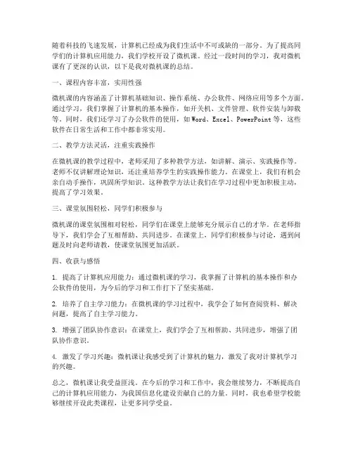 微机课总结范文