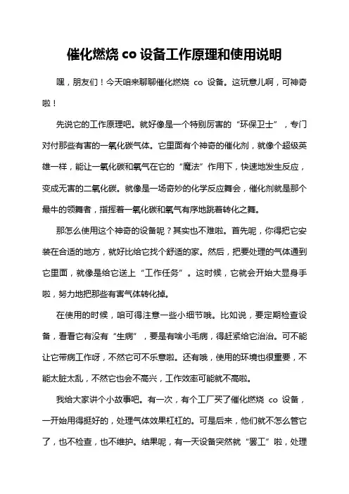 催化燃烧co设备工作原理和使用说明