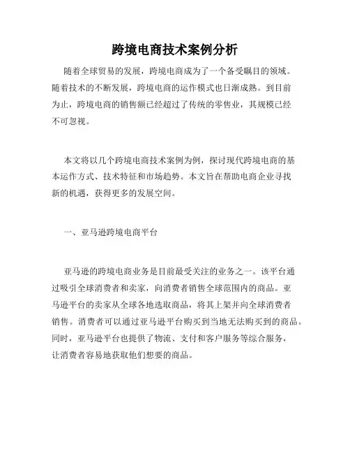 跨境电商技术案例分析