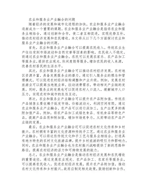 农业和服务业产业融合的问题