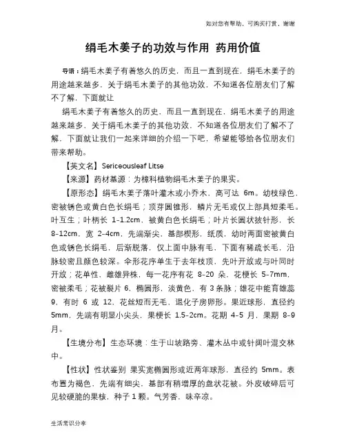 绢毛木姜子的功效与作用 药用价值
