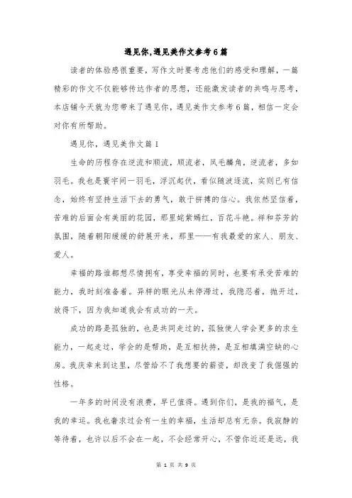 遇见你,遇见美作文参考6篇