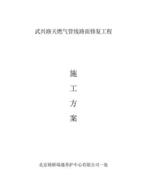 武兴路天然气管线路面修复工程【范本模板】