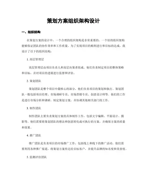 策划方案组织架构设计