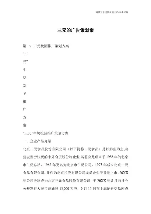 三元的广告策划案