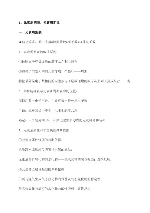 化学必修二知识点总结
