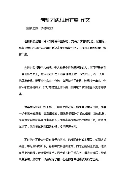 创新之路,试错有度 作文