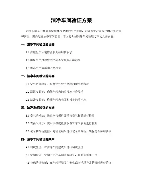 洁净车间验证方案