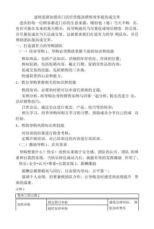 建材连锁加盟店门店经营提高销售效率提高成交率