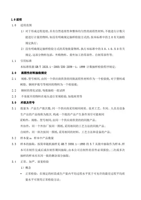 抽样检验标准