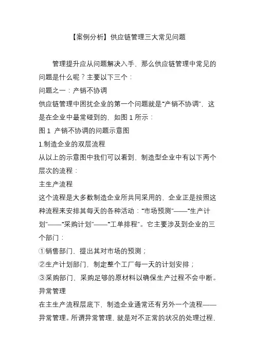 【案例分析】供应链管理三大常见问题