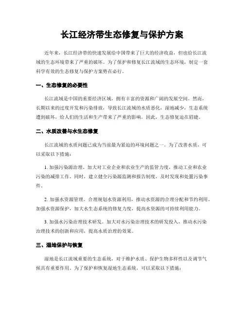 长江经济带生态修复与保护方案
