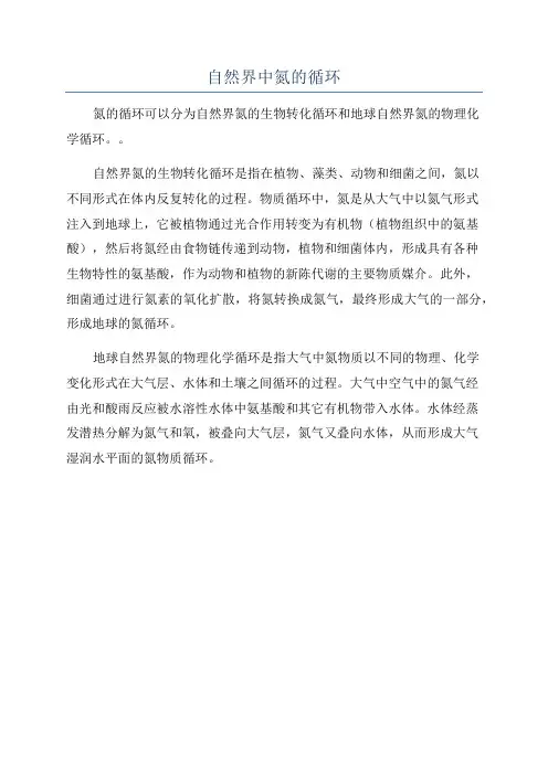 自然界中氮的循环