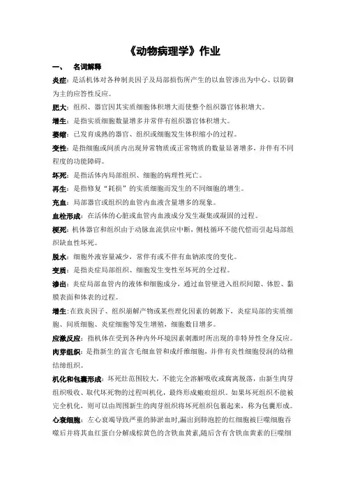 动物病理学作业