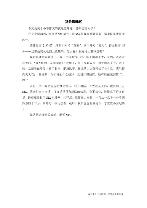 我是篮球迷_小学作文_2