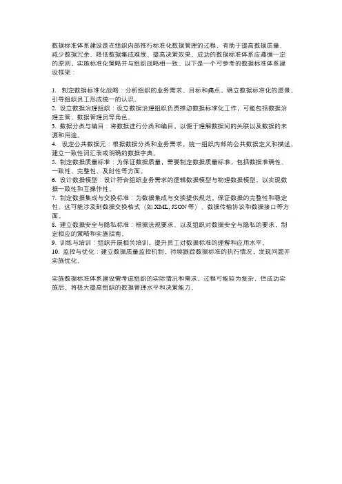 数据标准体系建设