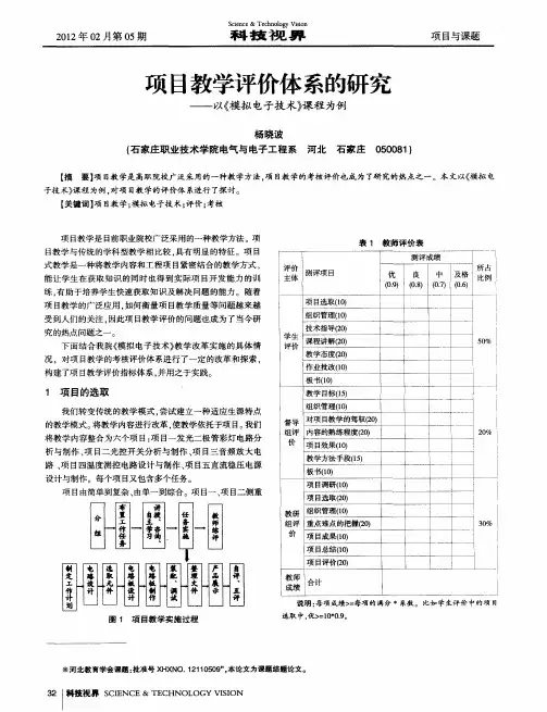 项目教学评价体系的研究——以《模拟电子技术》课程为例
