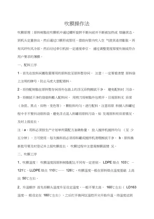 吹膜操作法