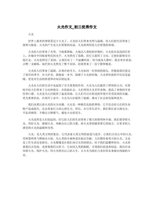 火光作文_初三优秀作文