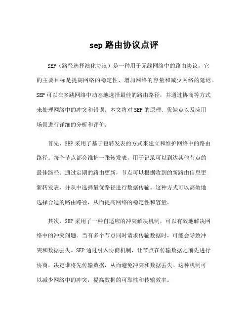 sep路由协议点评
