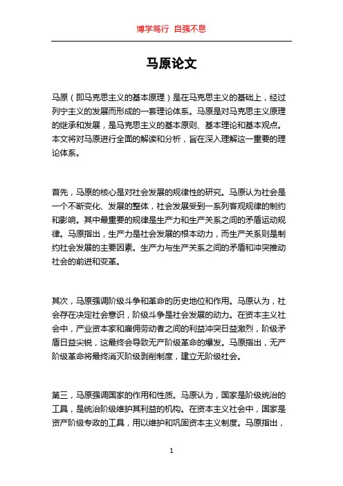 马原论文_精品文档