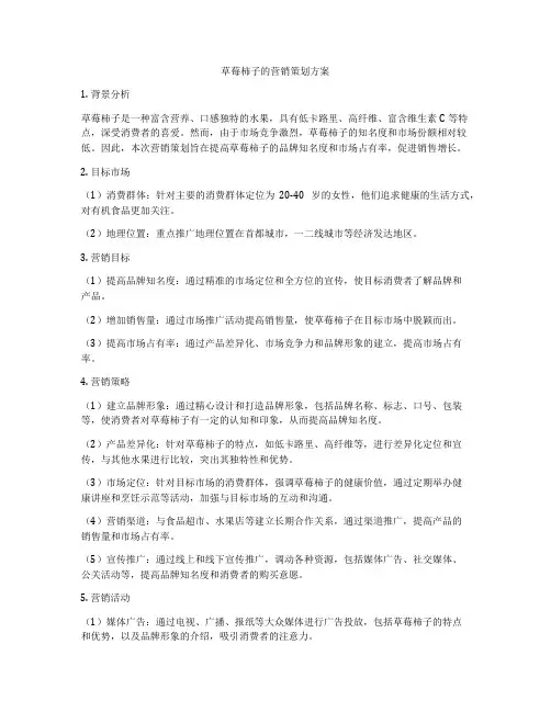 草莓柿子的营销策划方案