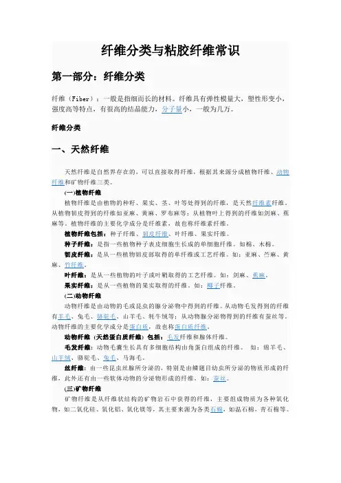 纤维分类与粘胶纤维常识