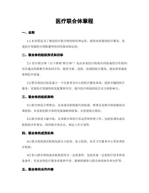 医疗联合体章程