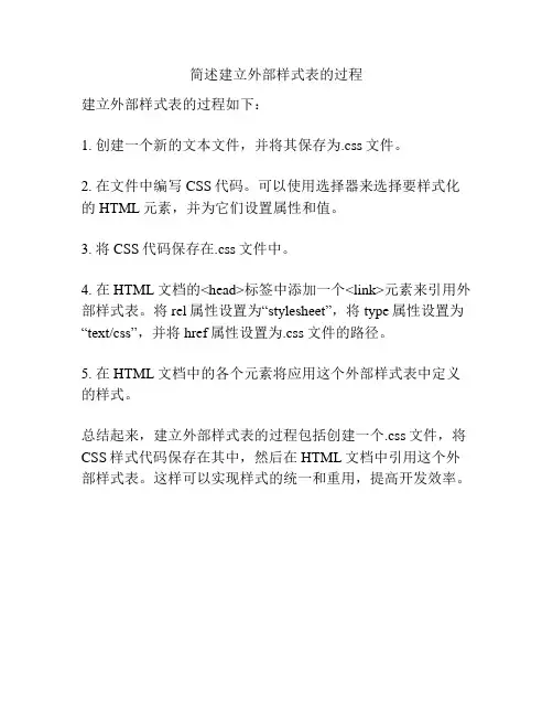 简述建立外部样式表的过程