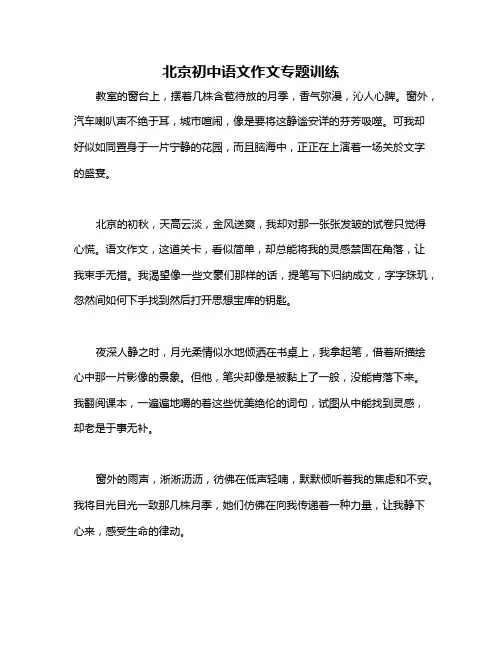 北京初中语文作文专题训练