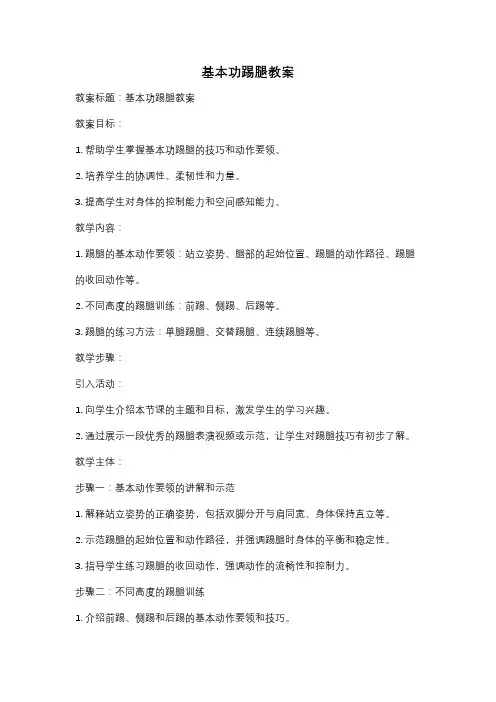 基本功踢腿教案