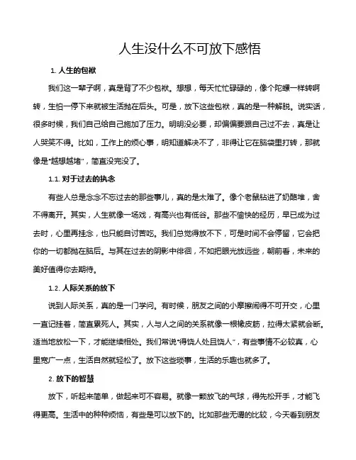 人生没什么不可放下感悟