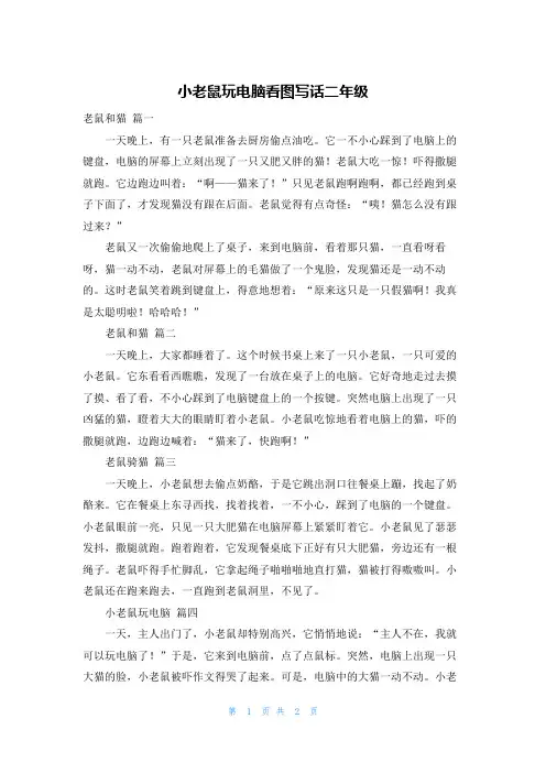 小老鼠玩电脑看图写话二年级
