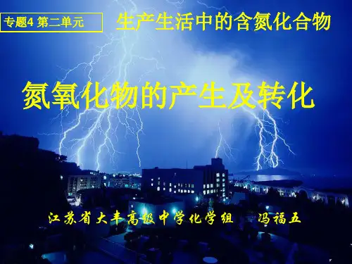 氮氧化物的产生及转化(公开课)