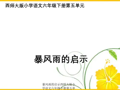 暴风雨启示西师大版小学语文六年级下册第五单元