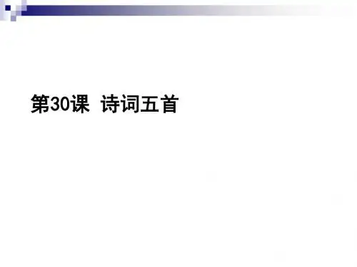 九年级语文下册 第七单元 30 诗词五首上课课件 语文版
