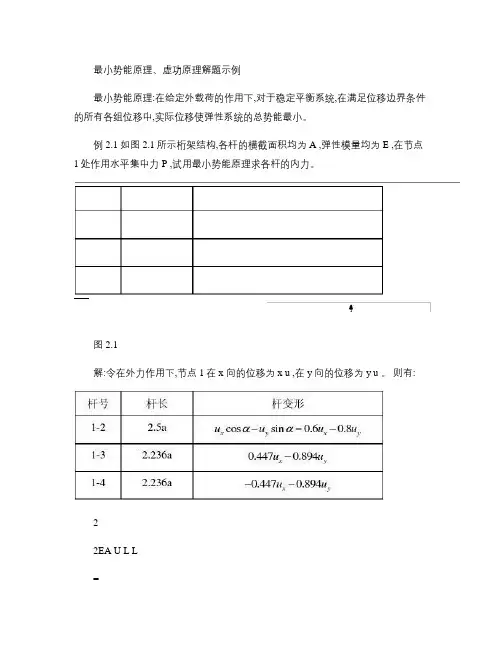 结构力学-虚功原理、最小势能原理解题示例(精)