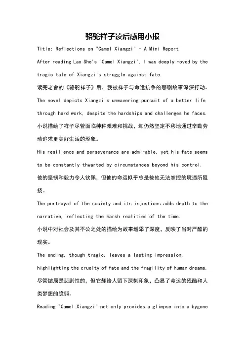 骆驼祥子读后感用小报