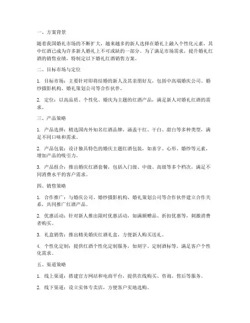 婚礼红酒销售方案
